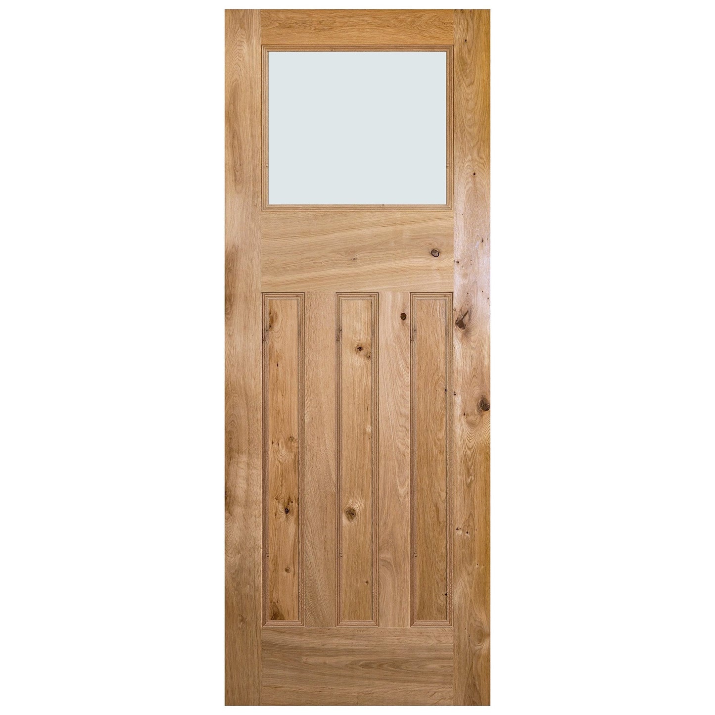 Internal Rustic Oak Fully Finished 1930's DX Obscure Glass Door (119850)