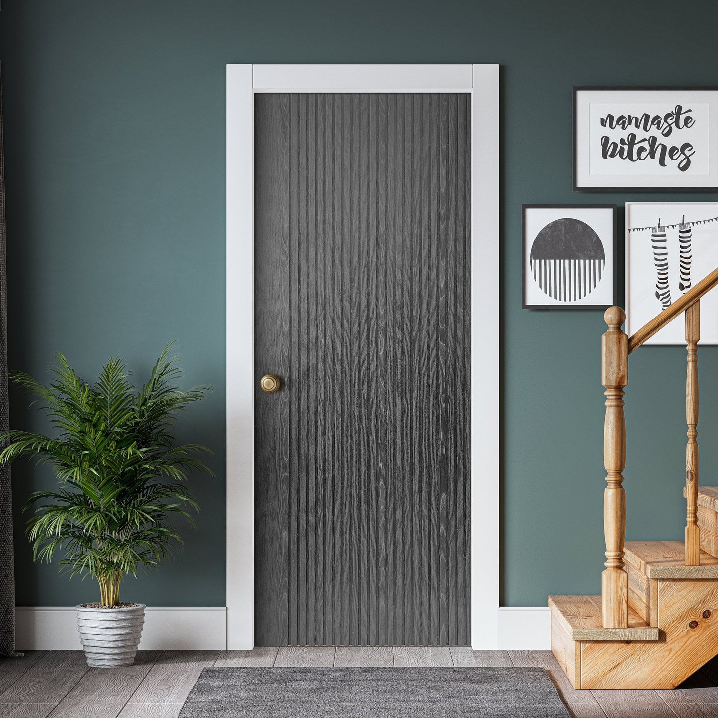 Internal Fully Finished Grey Miami Door (121180)