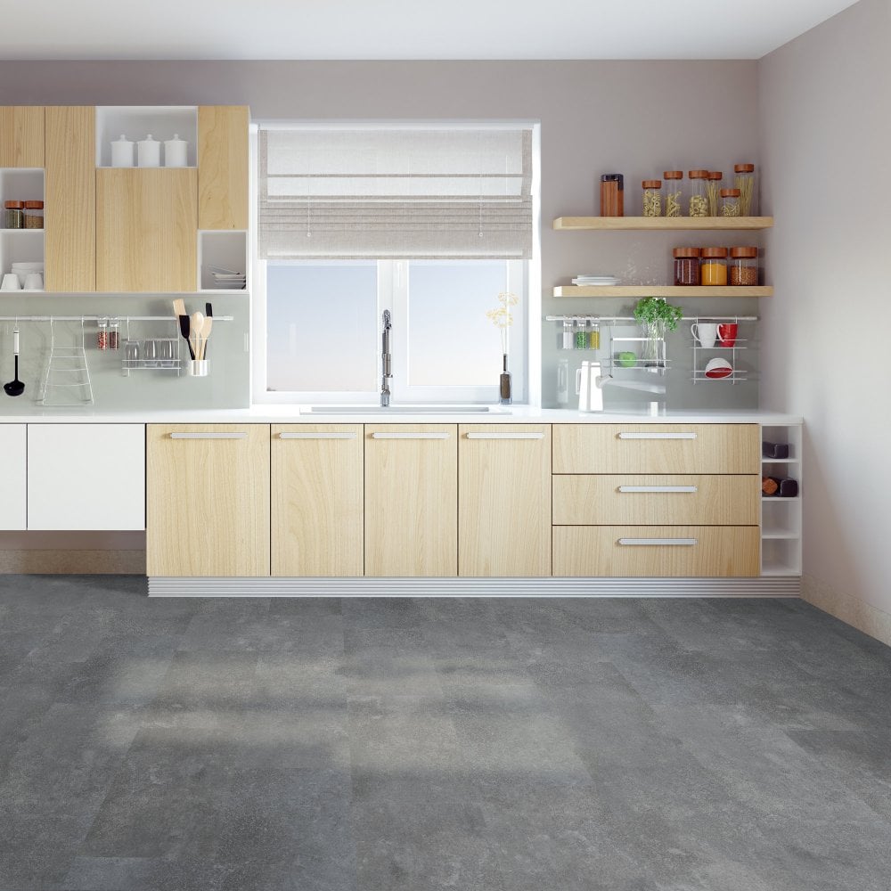 Liberty Floors | Concrete Grey - Lifestyle Plus Tile 5mm Luxury Rigid Core Vinyl Sample - SPC-LSPT-005 - SKU-324568