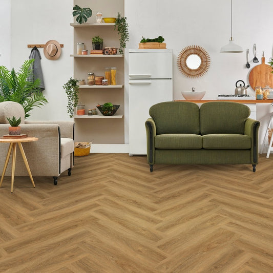 Cottage Oak - Lifestyle SPC Herringbone 5.5mm Rigid Core Vinyl Flooring (119085)