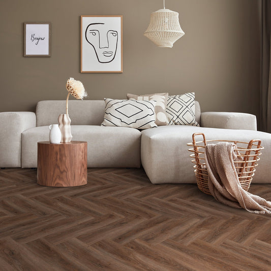 Signature Dark - Lifestyle SPC Herringbone 5.5mm Rigid Core Vinyl Flooring (119872)