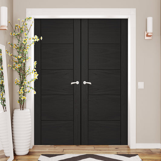 Internal Black Fully Finished Oak Parma Door Pair Door (121320)
