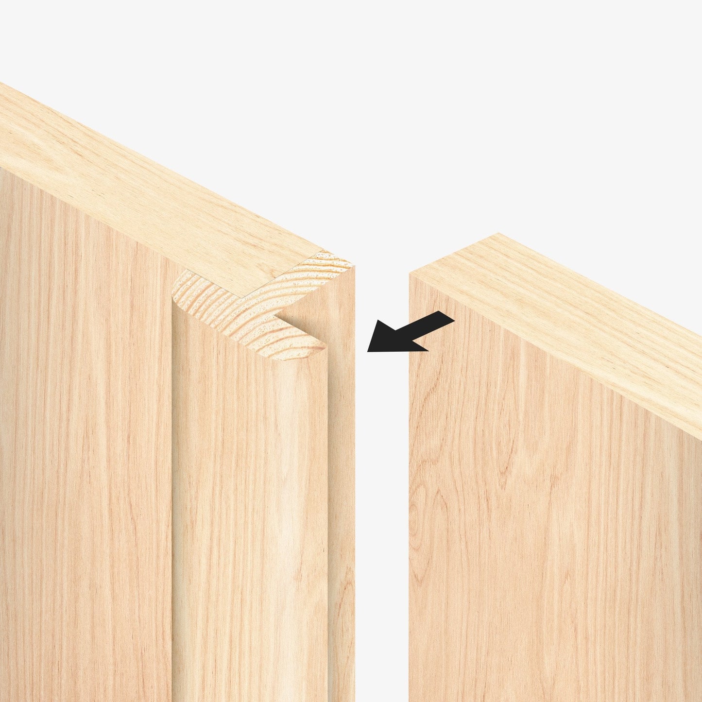 Internal Clear Pine Unfinished Shaker 4 Light Clear Glass Pair Door (121344)