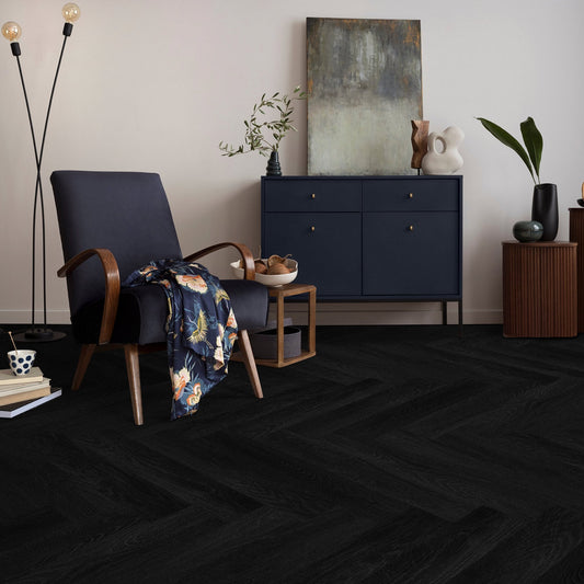 Carbon Oak - Lifestyle SPC Herringbone 5.5mm Rigid Core Vinyl Flooring (119020)