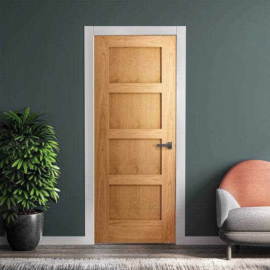 White Oak Internal Fully Finished Shaker 4 Panel Door (121787)