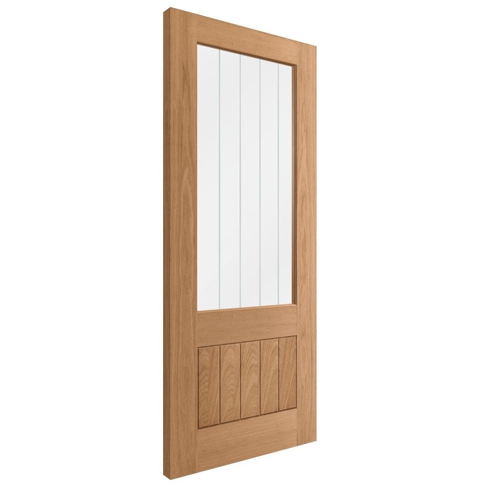 Oak Internal Unfinished Farley 1 Panel 1 Light Obscure Glass Made-to-Measure Door
