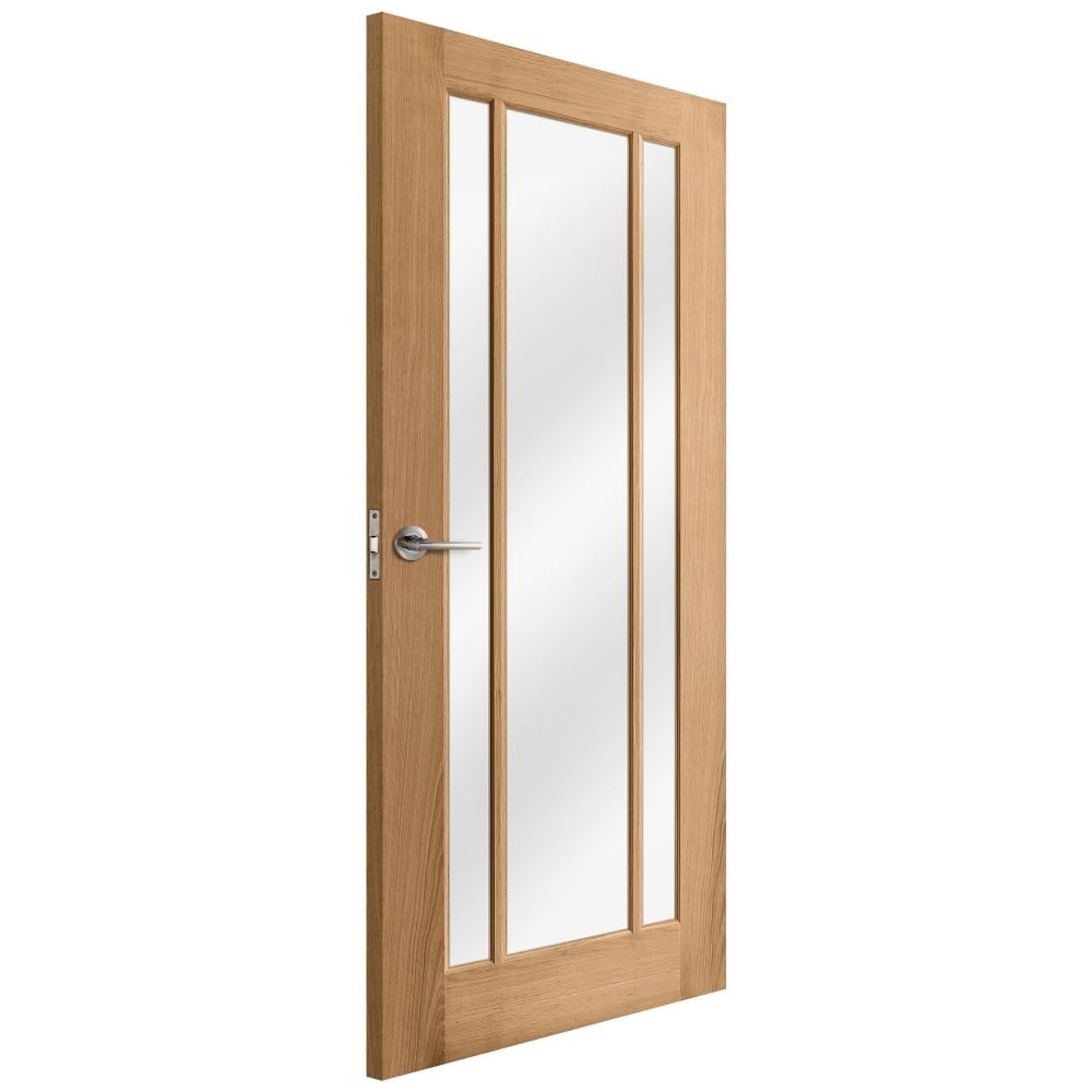 Oak Internal Unfinished Toledo 3 Light Obscure Glass Made-to-Measure Door