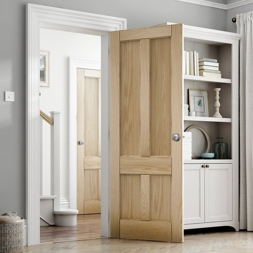 Oak Internal Unfinished 4 Panel Deco Door (121701)