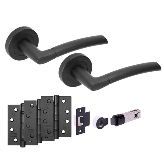 Orbit Internal Fire Rated Lever Smart Handle Pack, Matt Black (121222)