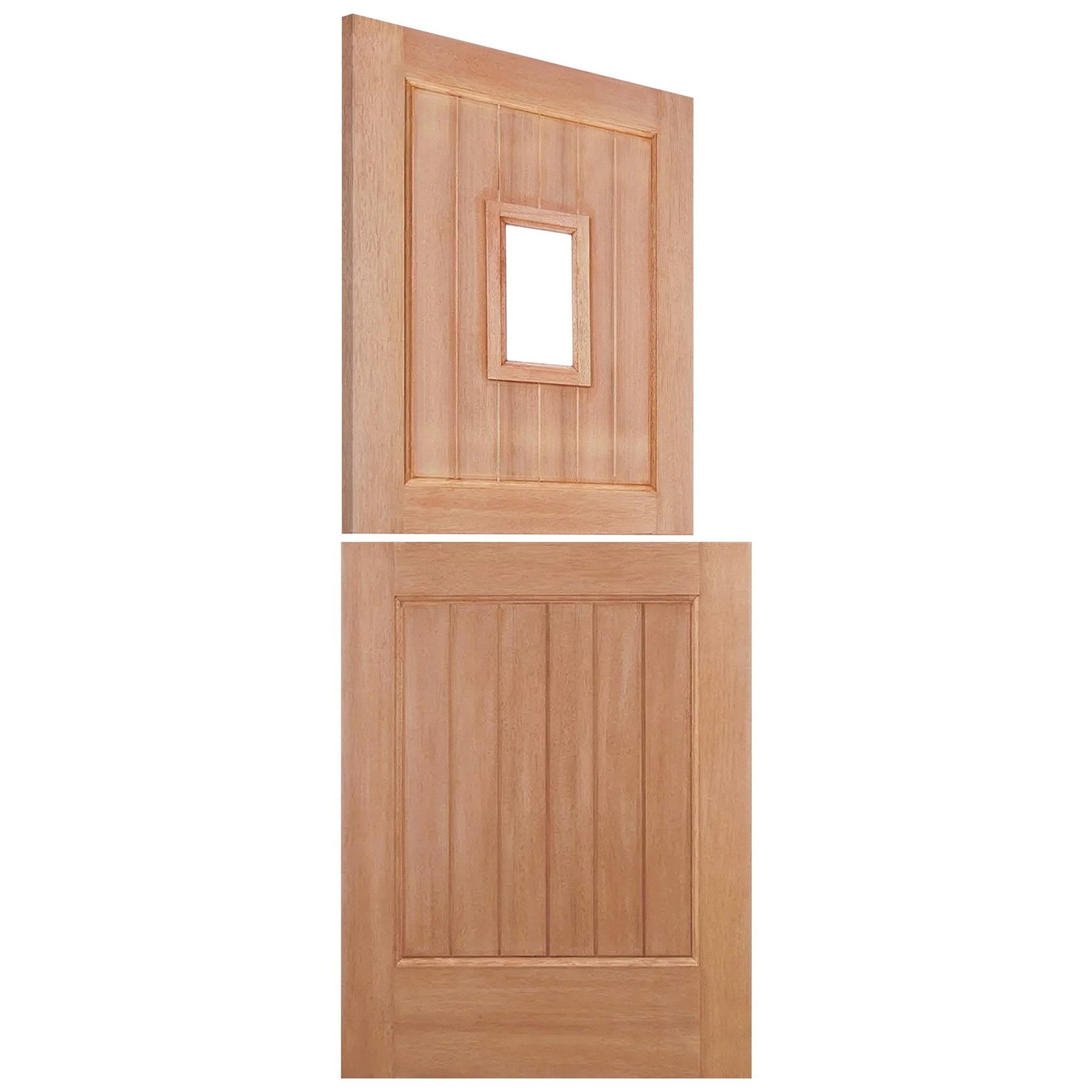 Hardwood External Unfinished 1 Light Clear Glass Stable Door (EXTHWSTBCG)