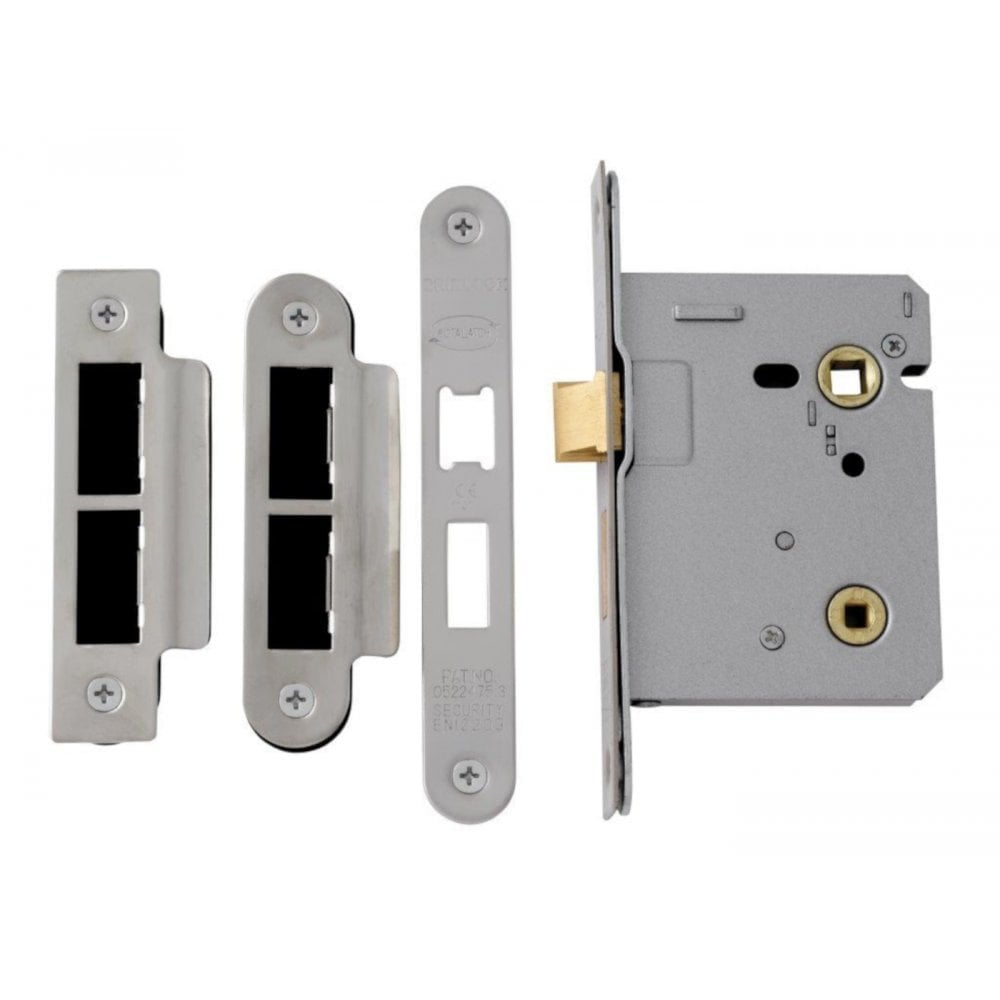 65mm (2.5'') Mortice Bathroom Lock - Satin Stainless Steel (75834)
