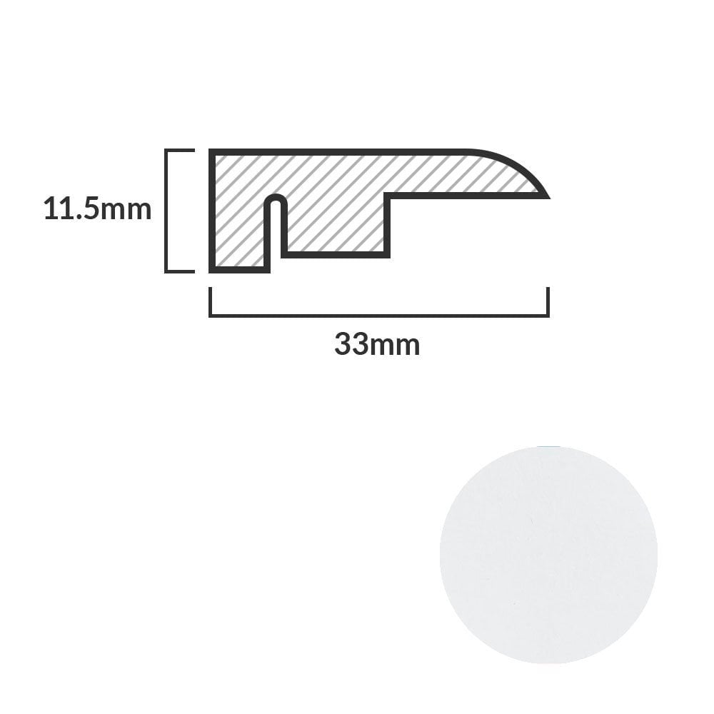 White - 1m Laminate End Door Profile (84886)