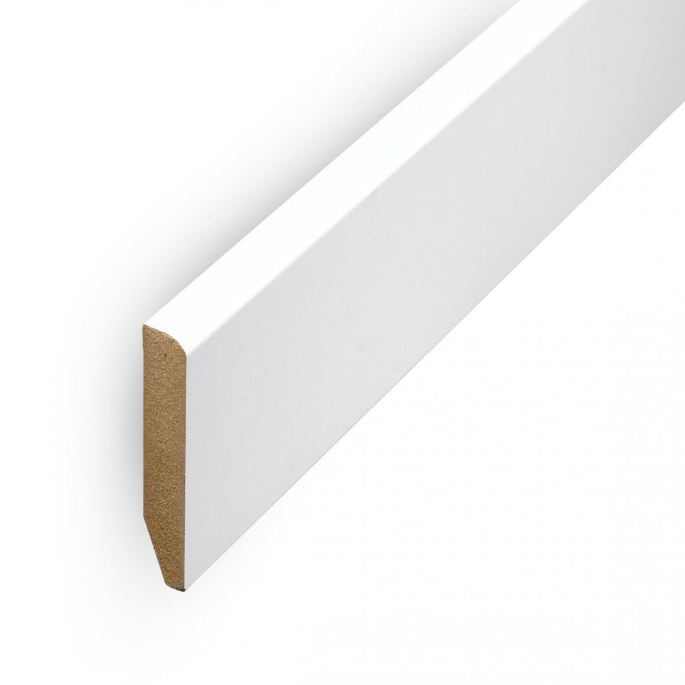 White - 2.4m Round Pencil Laminate Skirting Board (84889)
