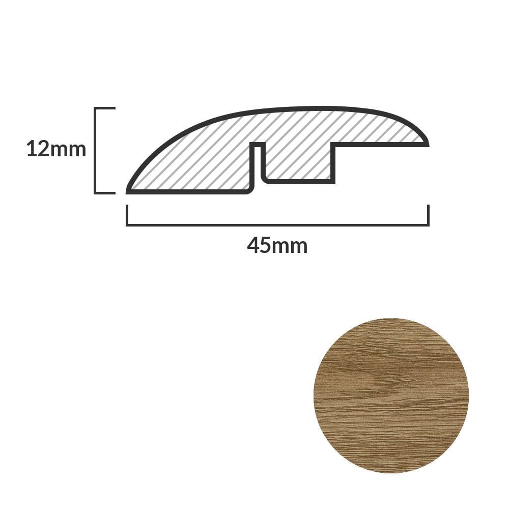 Dark Oak - 1m Laminate Adapting Door Profile (84902)
