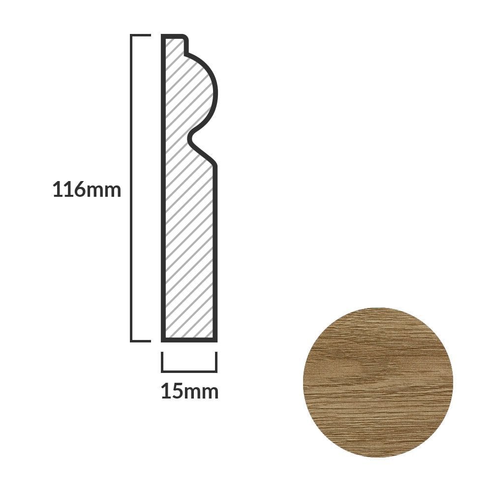 Dark Oak - 2.4m Torus Laminate Skirting Board (84906)