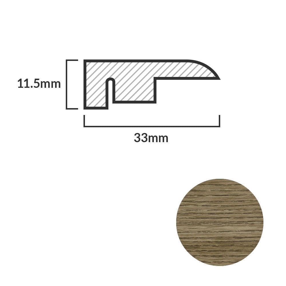Medium Oak - 1m Laminate End Door Profile (84910)
