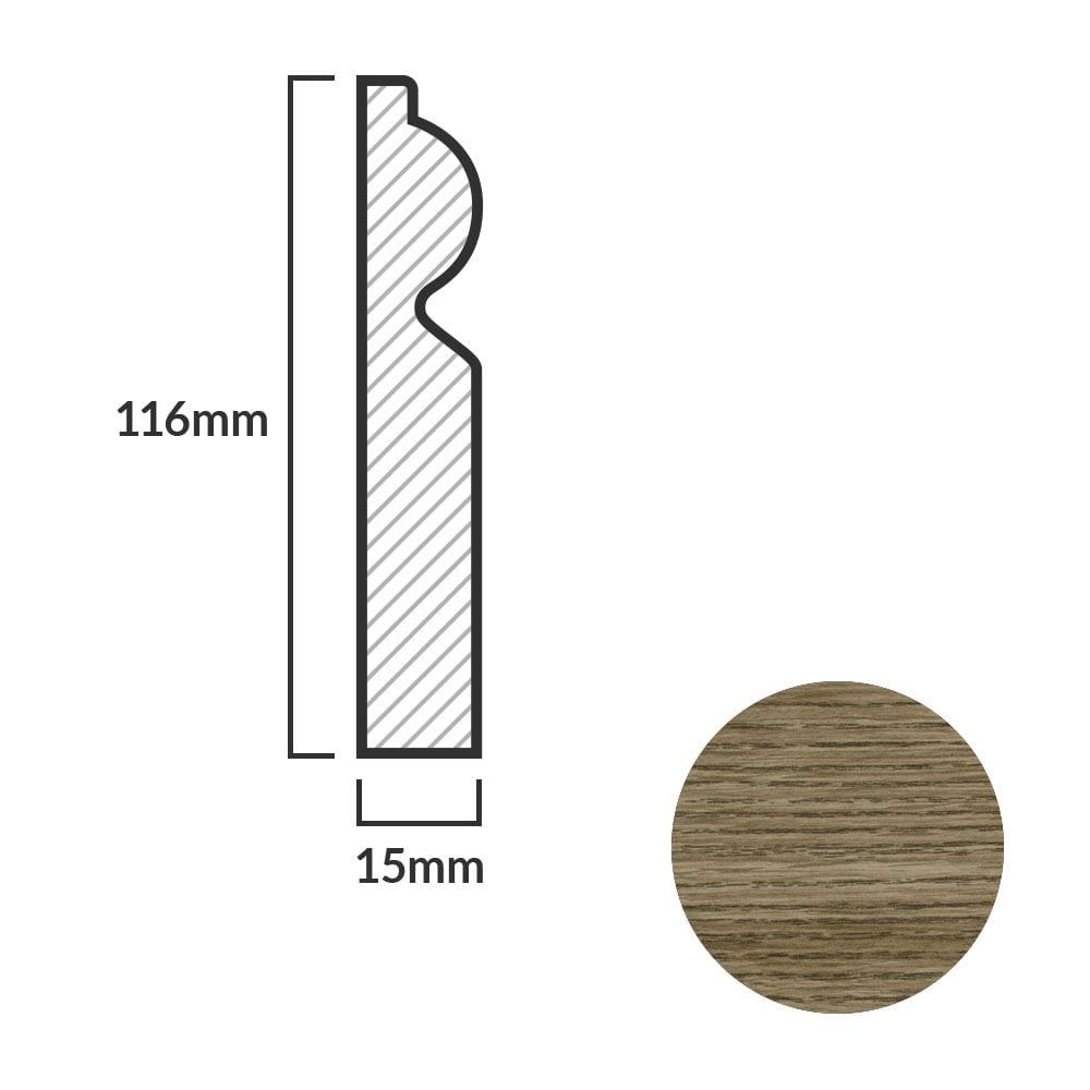 Medium Oak - 2.4m Torus Laminate Skirting Board (84912)