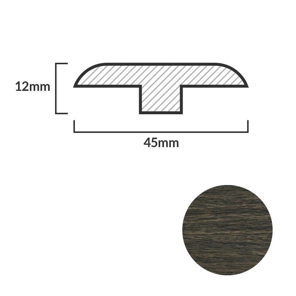 Walnut - 1m Laminate Connecting Profile Door Bar (84939)