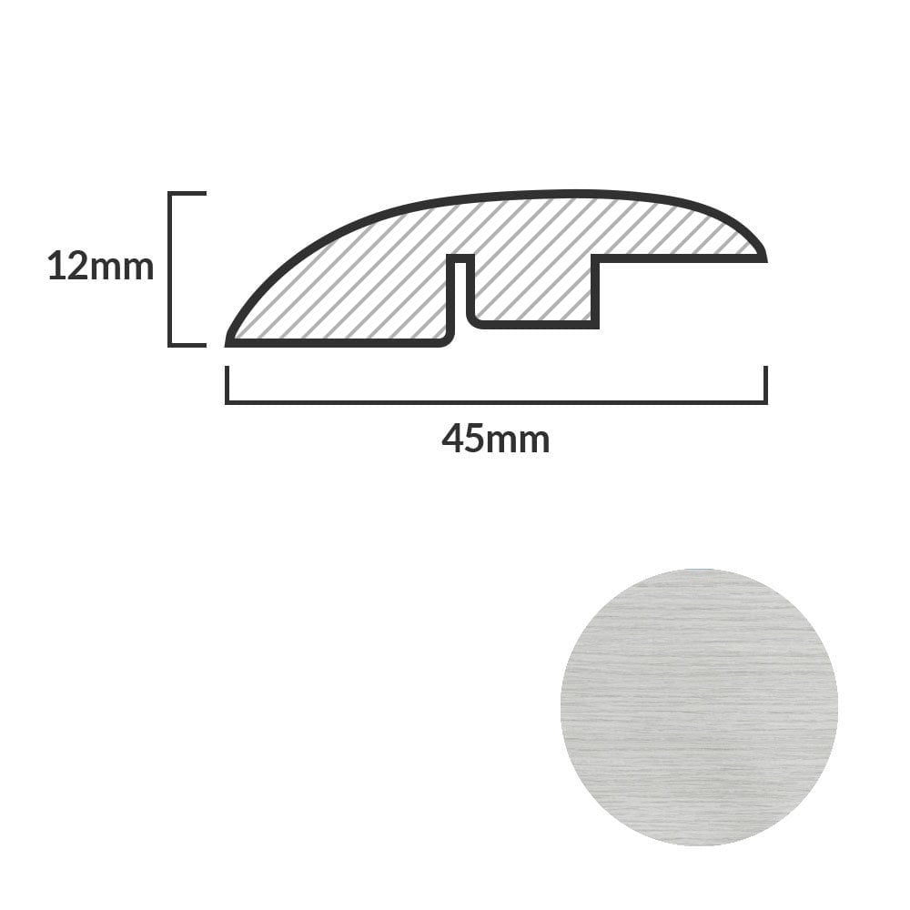 Off-White - 1m Laminate Adapting Door Profile (84914)