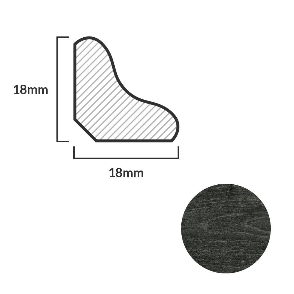 Dark Grey - 2.4m Laminate Scotia Beading (84935)