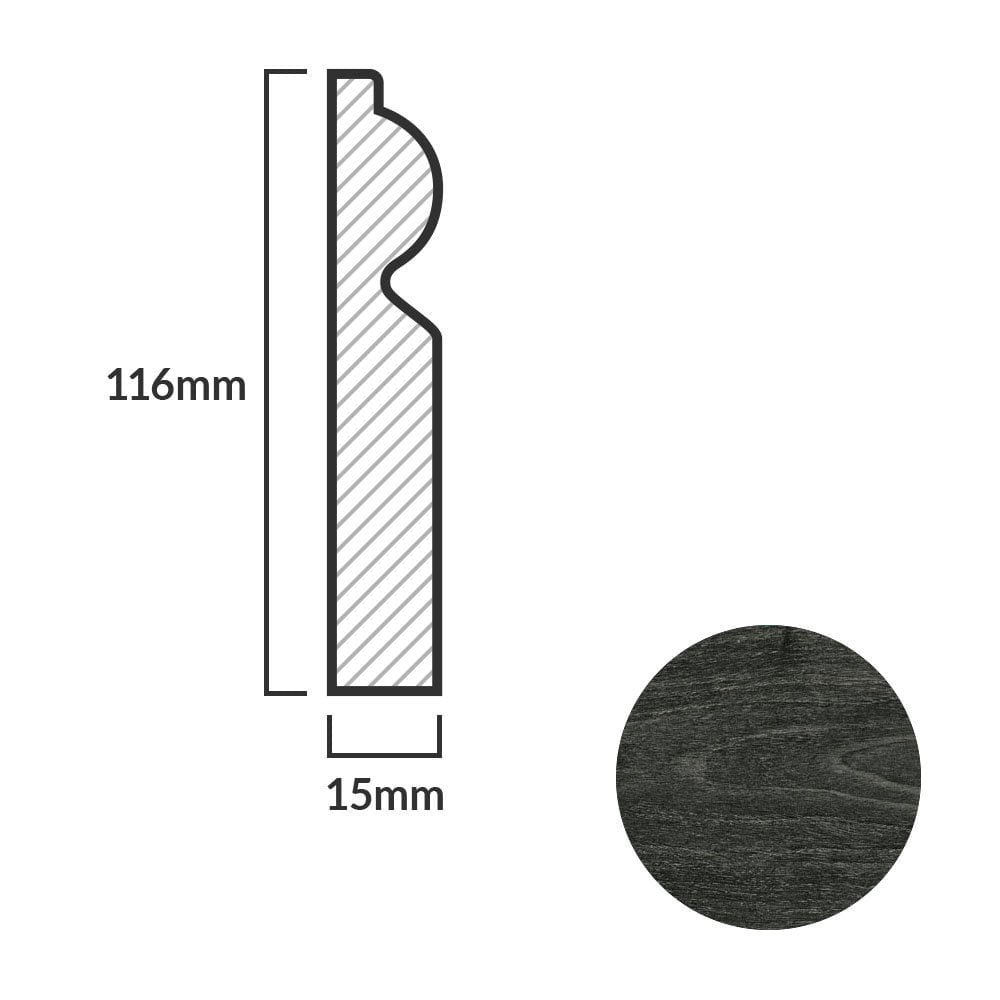 Dark Grey - 2.4m Torus Laminate Skirting Board (84936)