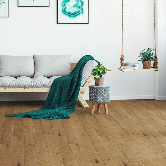 Natural Oak Smoked - Premier 14mm Smoked Engineered Real Wood Flooring (85919)