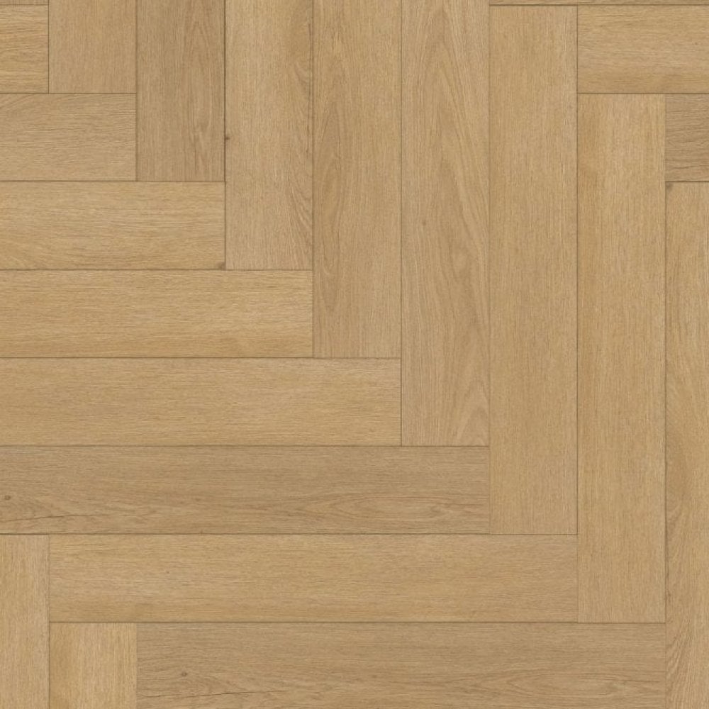 Pale Amberwood Oak - Comfort Luxe 12mm Laminate Herringbone Sample (SKU-343977)