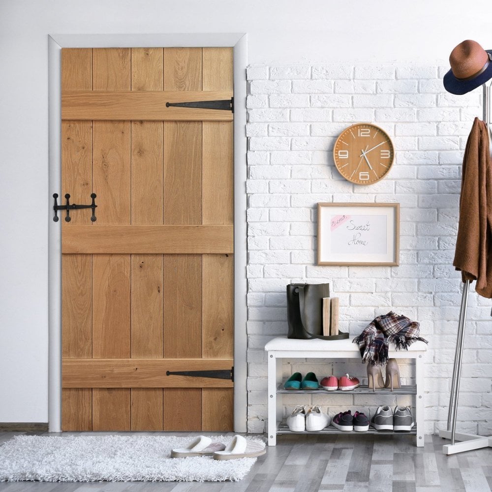 Oak Internal Unfinished Rustic Grange Solid Ledged Door (122345)