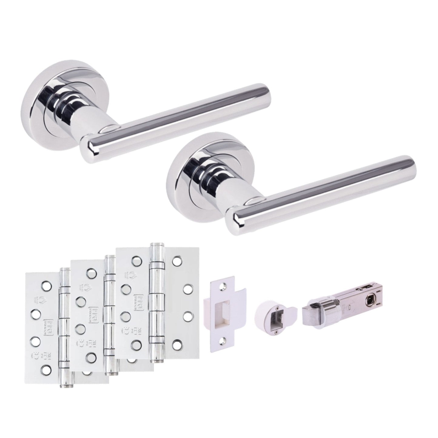 Solus Round Rose Lever Fire Rated Handle Pack - Polished Chrome (341549)