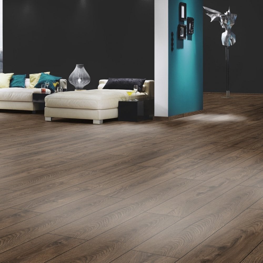 Krono Original | Espresso Carpenter Oak Atlantic 10mm Handscraped Moisture Resistant Laminate Sample - K479 (SKU-344672)