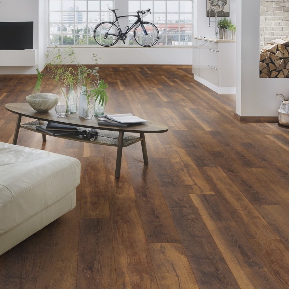 Krono Original | Laguna Oak Altantic 10mm Handscraped Moisture Resistant Laminate Sample - K411 (SKU-344667)