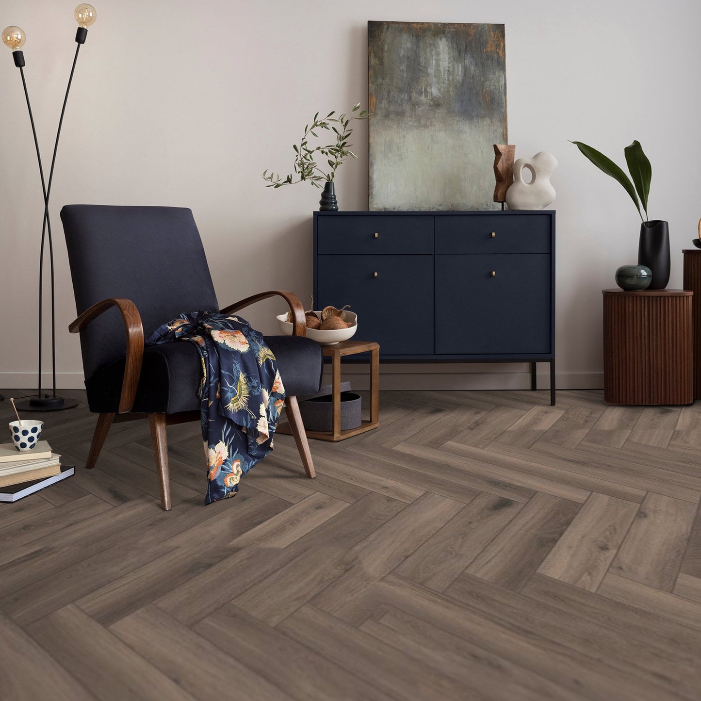 Kronotex | Ferrara Oak - Herringbone 8mm Laminate Sample - D3860 (SKU-344532)