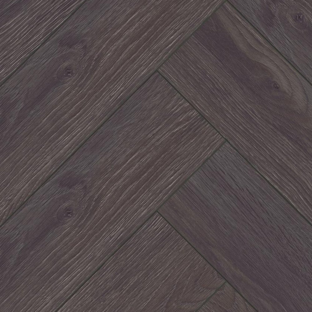 Kronotex | Elba Oak Black - Herringbone 8mm Laminate Sample - D6010 (SKU-344535)