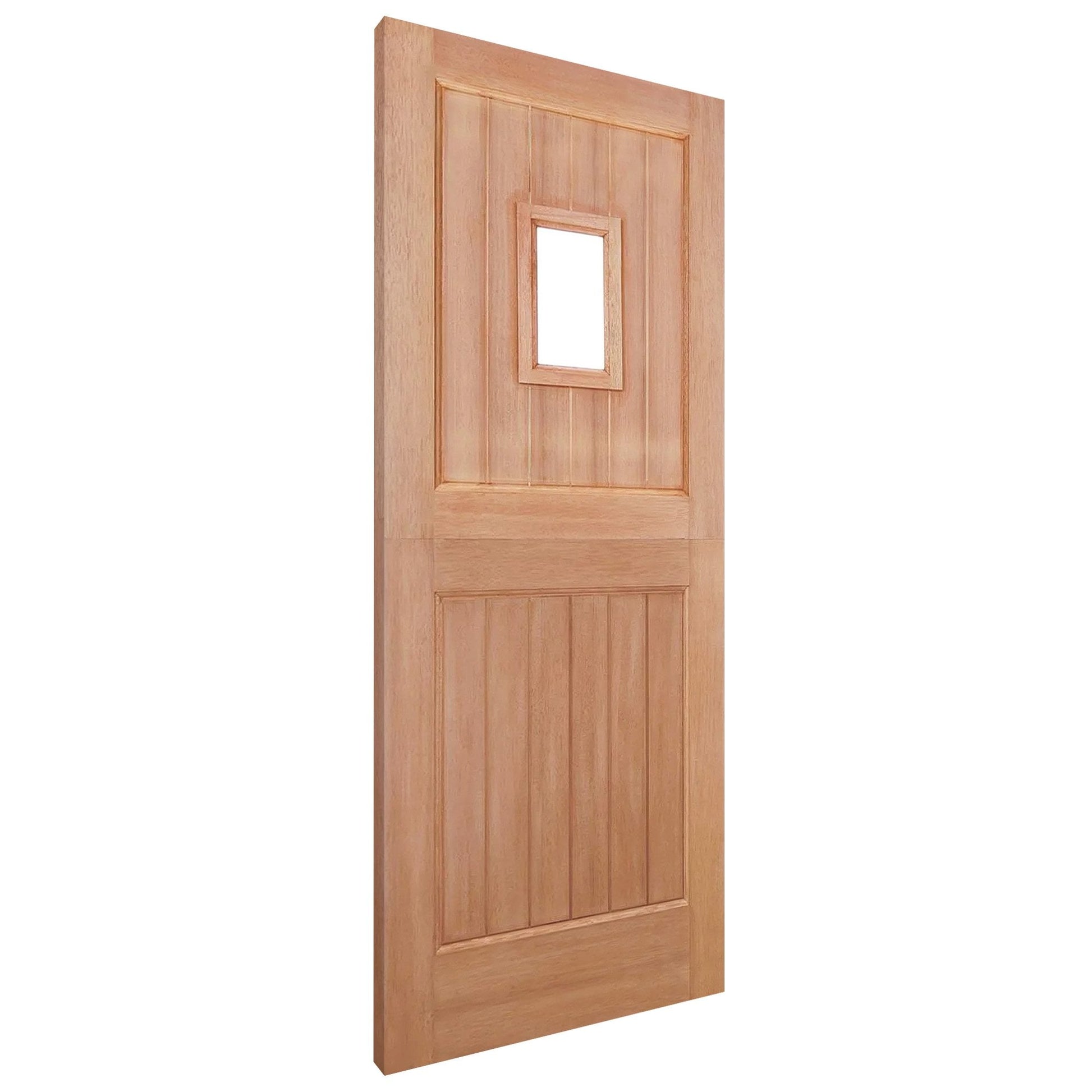Hardwood External Unfinished 1 Light Clear Glass Stable Door (EXTHWSTBCG)