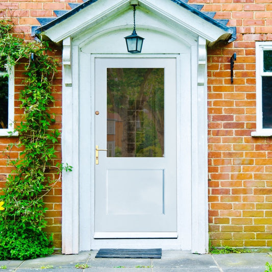 External White Painted Composite 2xG Clear Glass Door (121036)