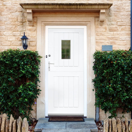 External White Painted Composite 1 Light Clear Glass Stable Door (121038)