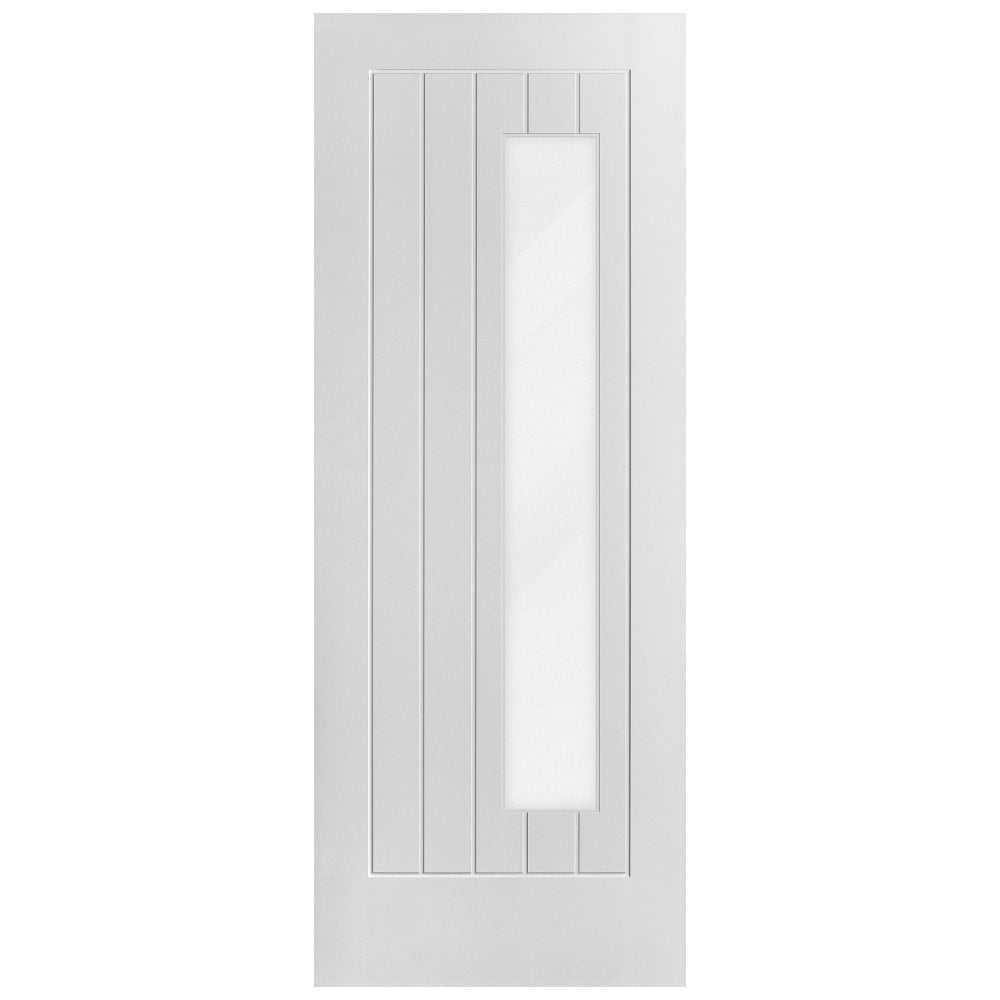 External White Painted Composite 1 Light Obscure Glass Farley Door (121035)