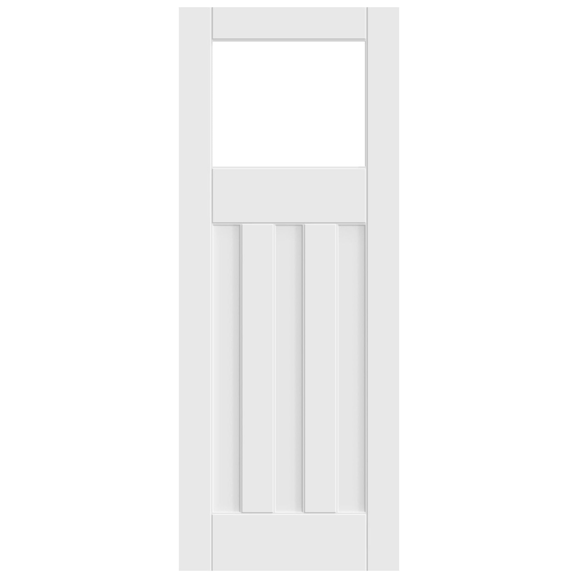 White Internal Primed Deco 1 Light Clear Glass Door (121733)