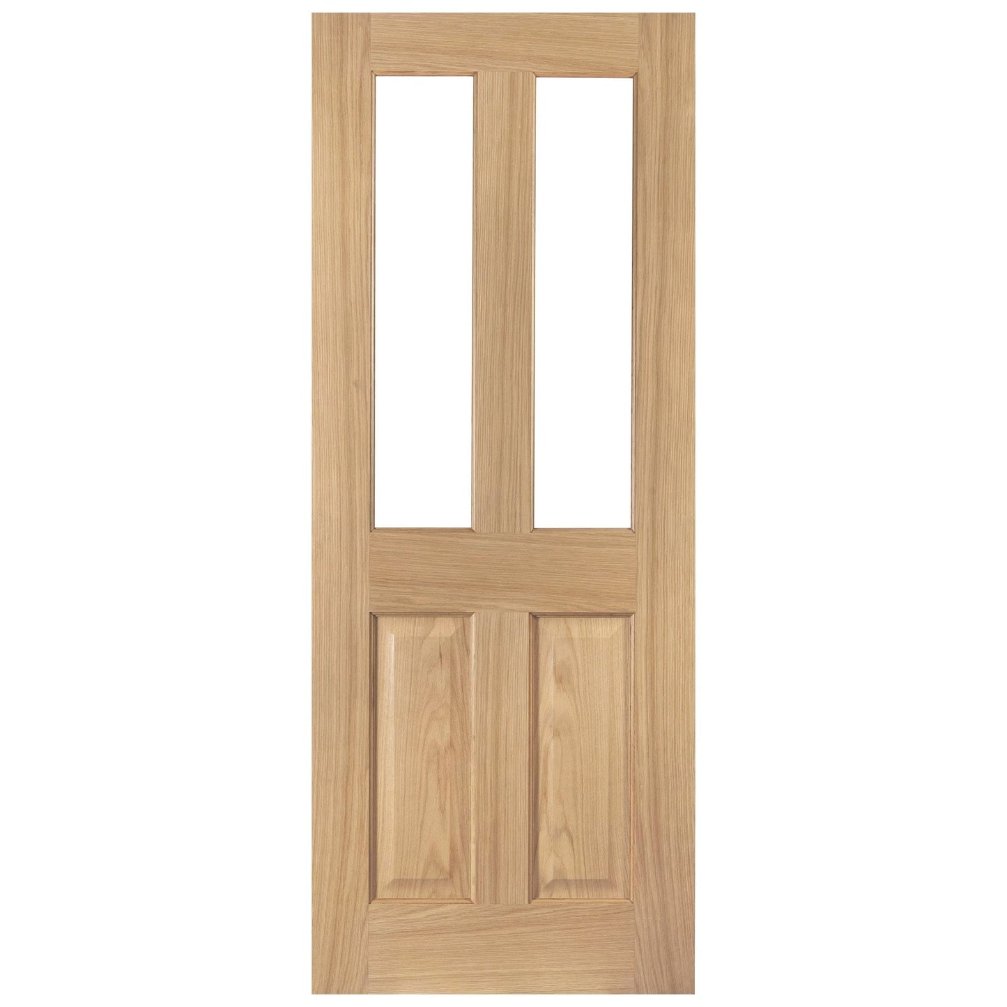 White Oak Internal Unfinished Oregon 2 Light Clear Glass Door (121792)