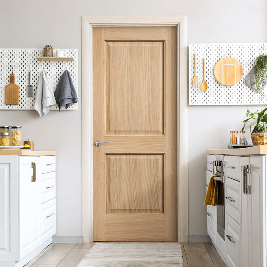 Oak Internal Unfinished 2 Panel Cambridge FD30 Fire Door (121695)