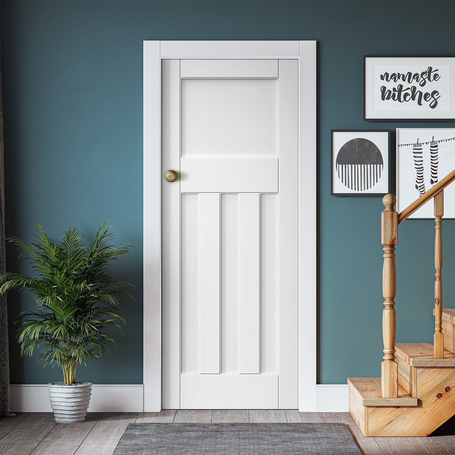 White Internal Primed 3 Panel Deco Door (121734)