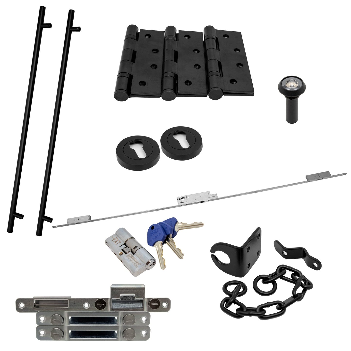 Circular Autolock 1200mm External Pull Handle Set - Matt Black (122902)