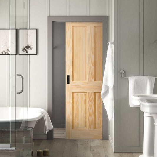 Clear Pine Unfinished Internal Malton 4 Panel Framed Pocket Door Set (123185)