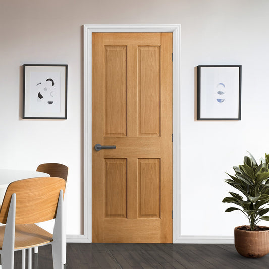 Oak Internal Fully Finished Victorian Made-to-Measure FD30 Fire Door (122652)