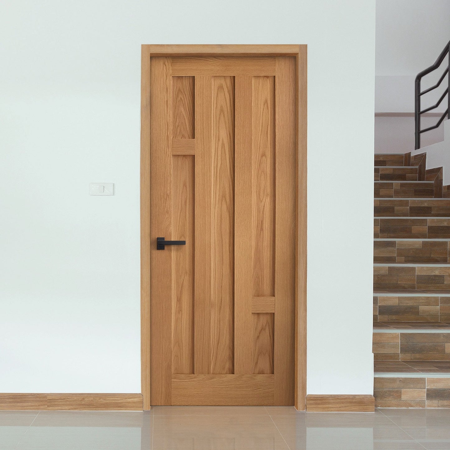 Oak Internal Fully Finished Stamford 5 Panel FD30 Fire Door (108076)