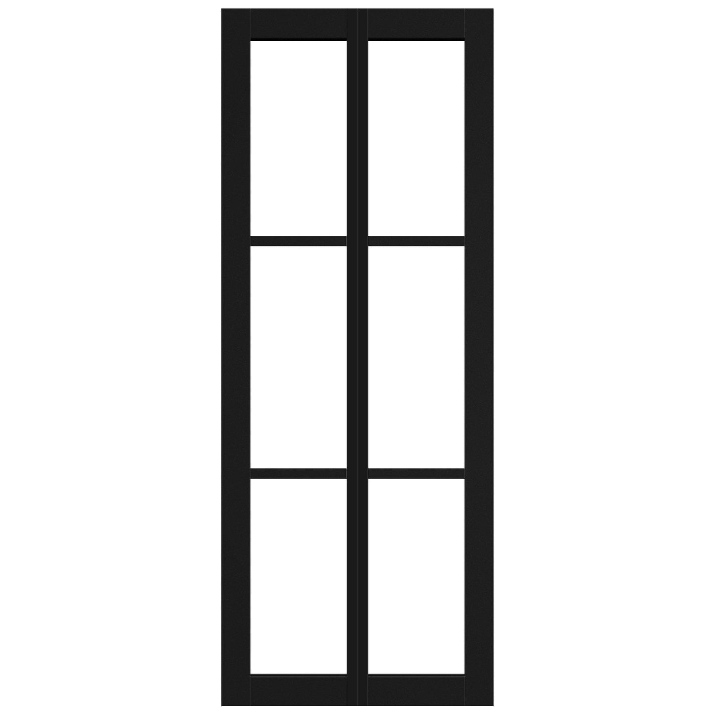 Black Internal Fully Finished Industrial 3 Light Clear Glass Bi-fold Door (121175)