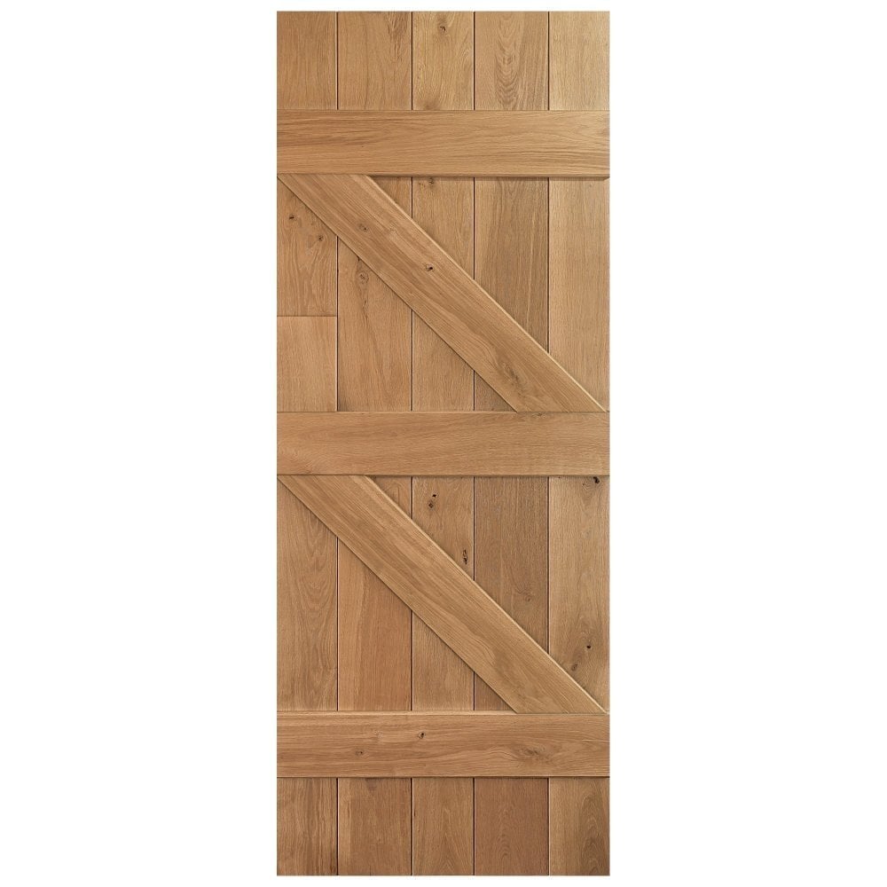 Solid Oak Internal Unfinished Rustic Grange Solid Made-to-Measure Ledged Door (124115)