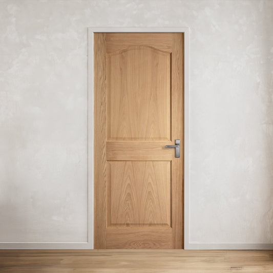 White Internal Unfinished Oak 2 Panel Arch Top Door (121765)