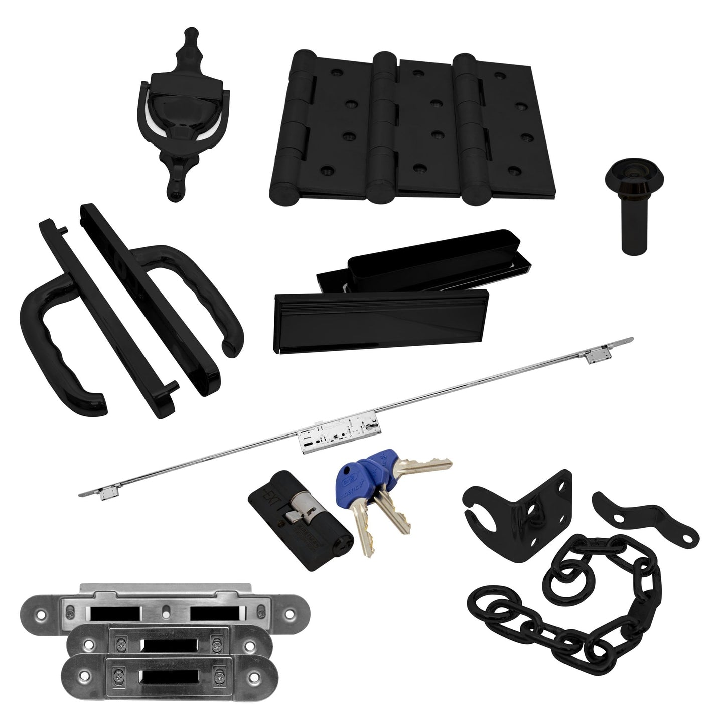 Crimebeater External Front Door Lever Handle Set - Matt Black (122905)