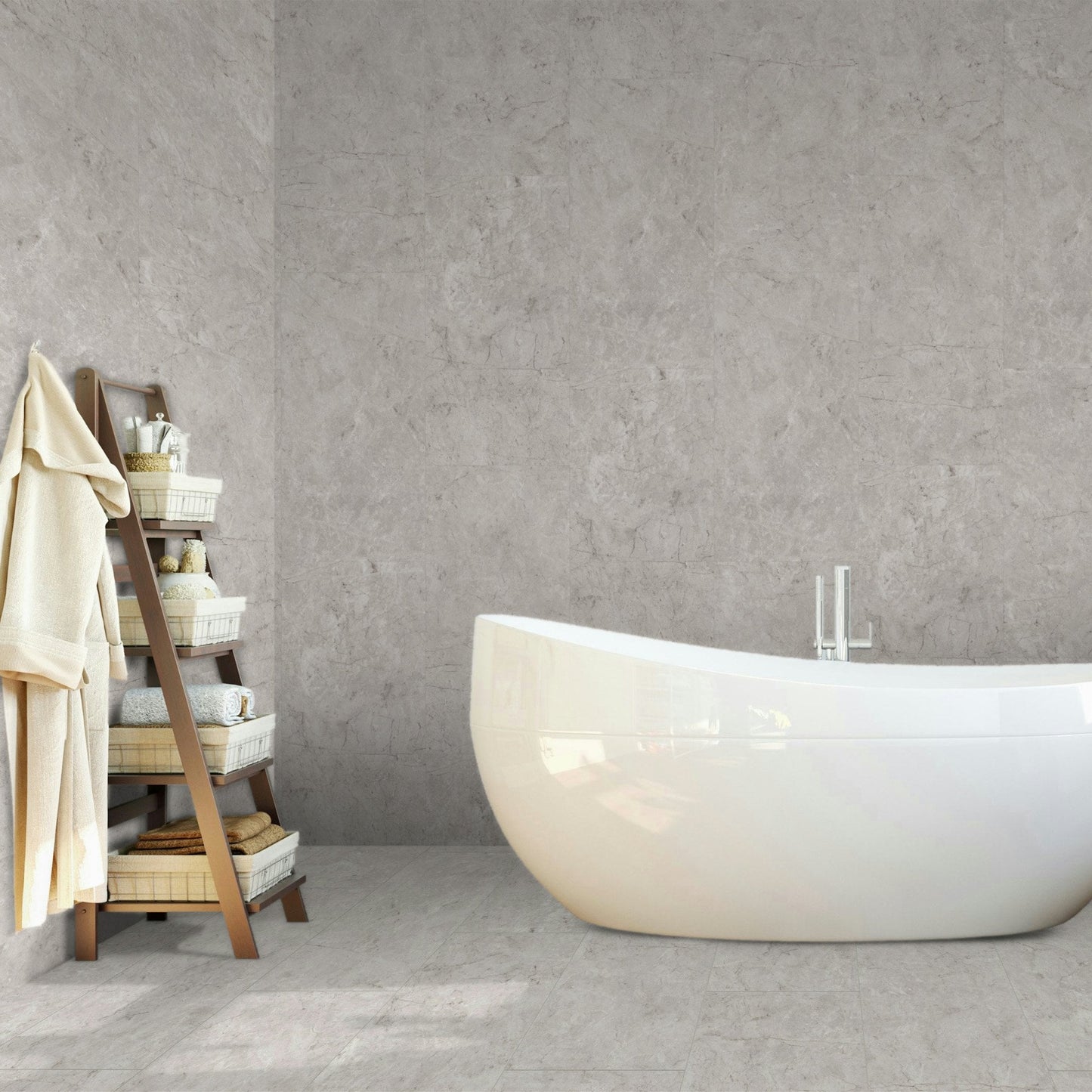 Toscano Chiaro - Lustre Stone 800 x 400mm Waterproof Wall Panelling (122541)